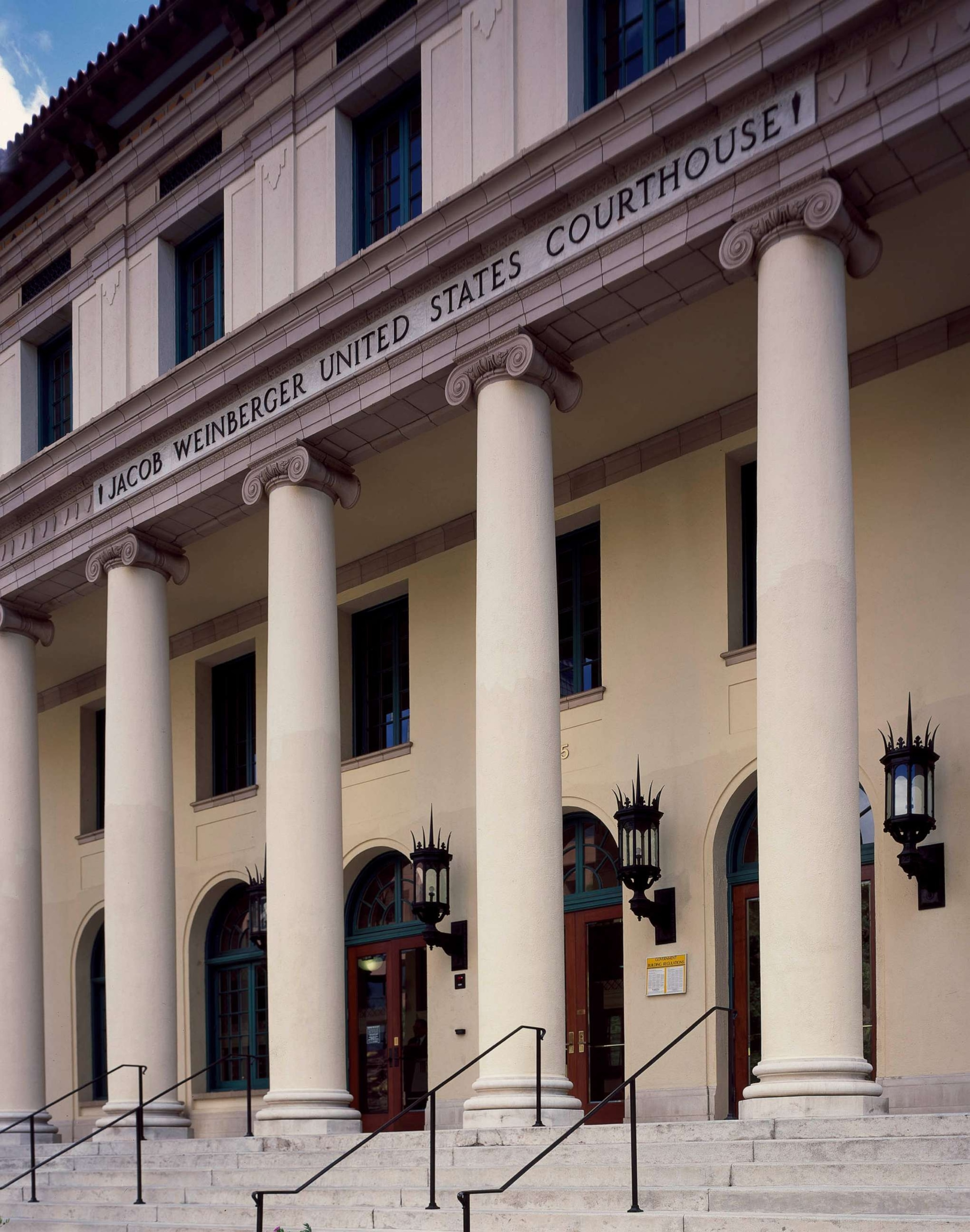 PHOTO: The Jacob Weinberger Federal Courthouse in San Diego is pictured.